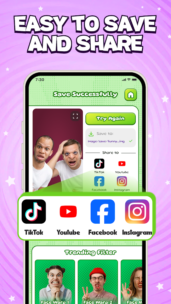 Fazee - Funny Face Filter スクリーンショット 6