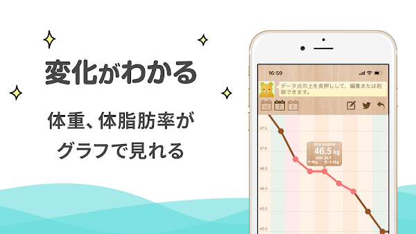 シンプルダイエット ダイエットの記録ができる体重管理アプリ Capturas de pantalla 3
