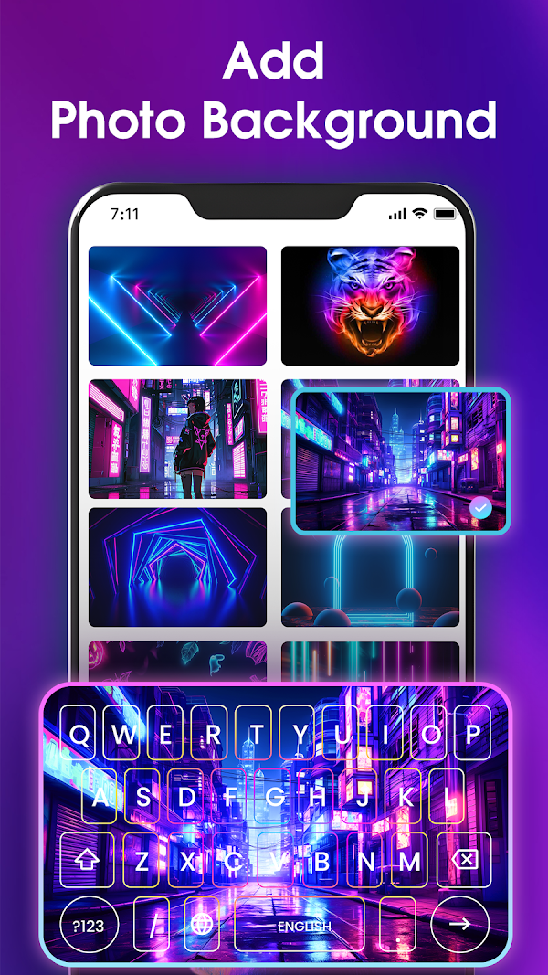 Neon LED Keyboard: RGB & Emoji Screenshots 5