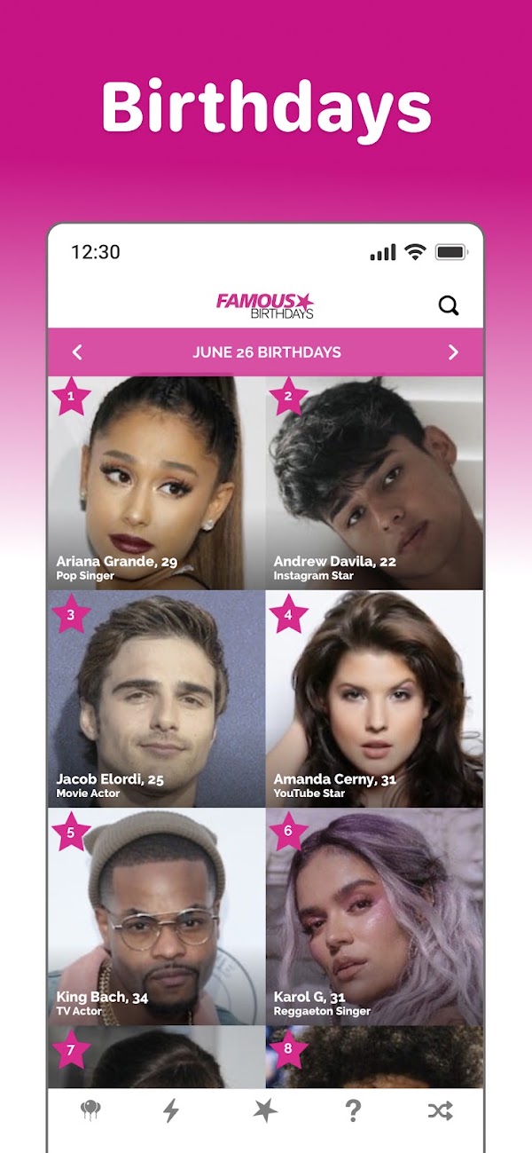 Famous Birthdays لقطات الشاشة 1