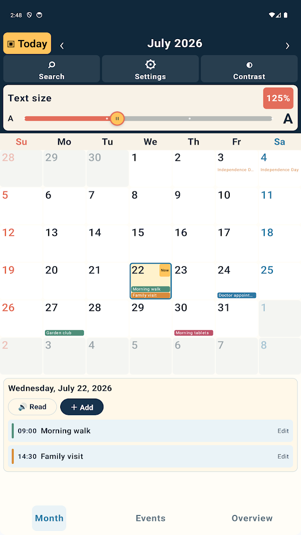 Senior Calendar Screenshots 5