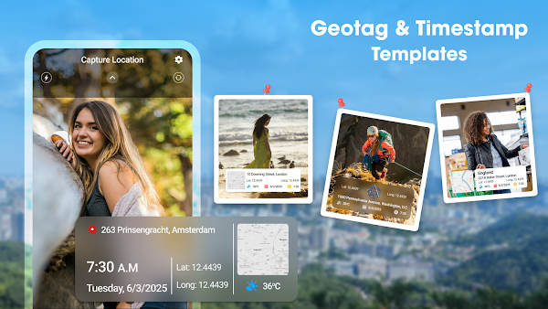 GPS Camera Timestamp & Geotag Capturas de pantalla 9