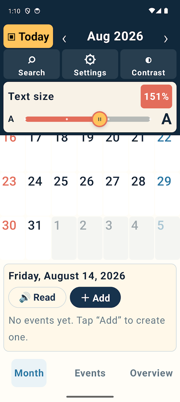 Senior Calendar Screenshots 2