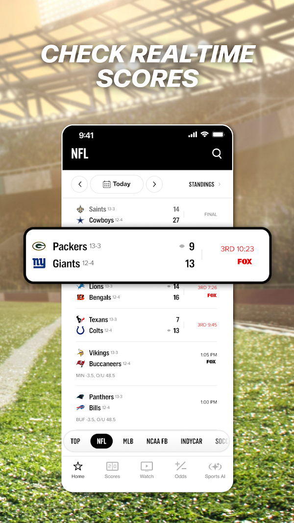 FOX Sports: Watch Live Games Capturas de tela 5