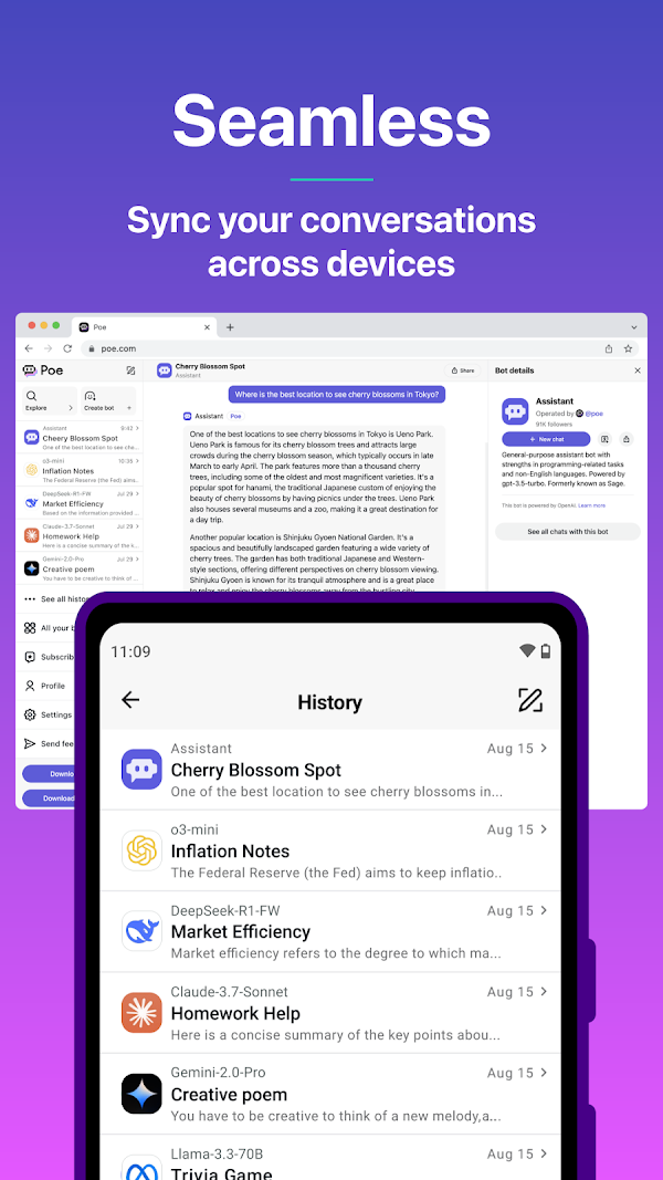 Poe - Fast AI Chat لقطات الشاشة 8
