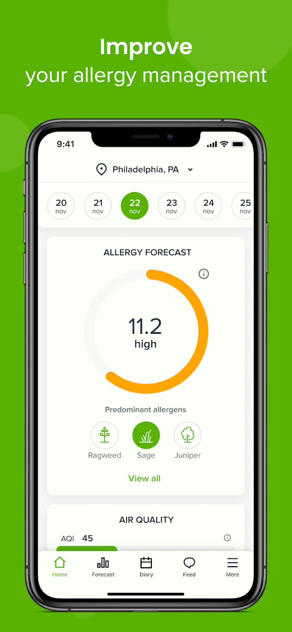 Allergy Plus by Pollen.com स्क्रीनशॉट 1