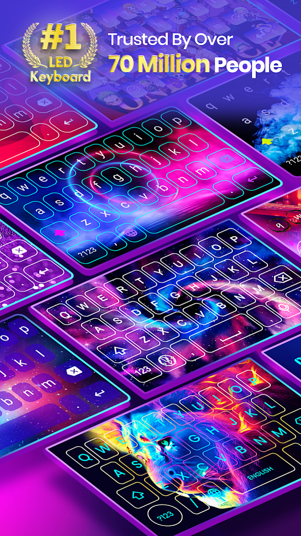 Neon LED Keyboard: RGB & Emoji Screenshots 1