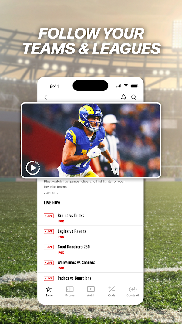 FOX Sports: Watch Live Games Capturas de tela 3