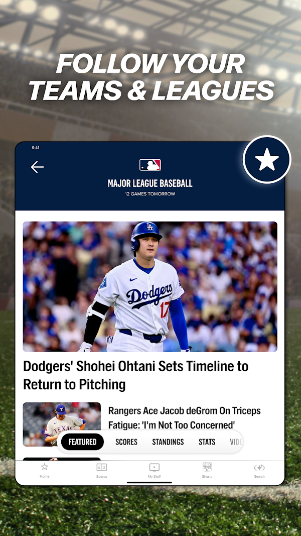 FOX Sports: Watch Live Games Capturas de tela 8