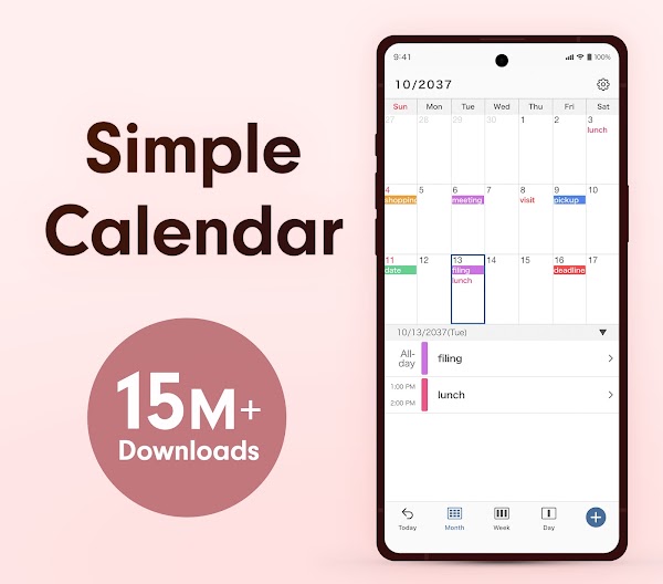Simple Calendar - easy planner スクリーンショット 1