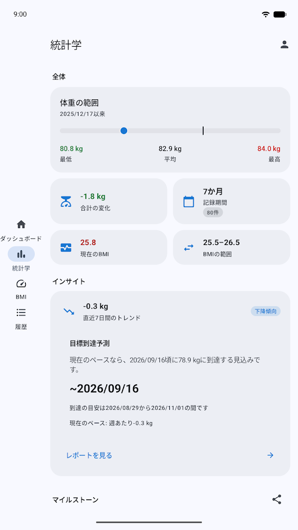 体重日記&BMI計算機 – WeightFit Screenshots 8
