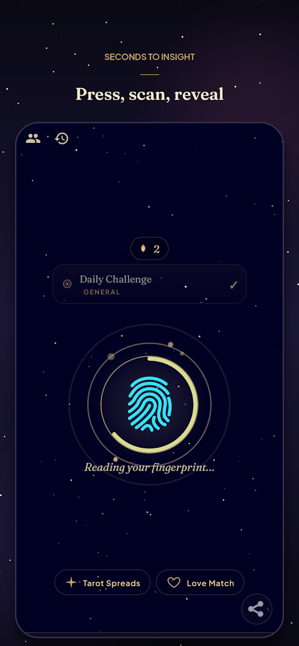 Fingerprint Tarot: Fortune App لقطات الشاشة 2
