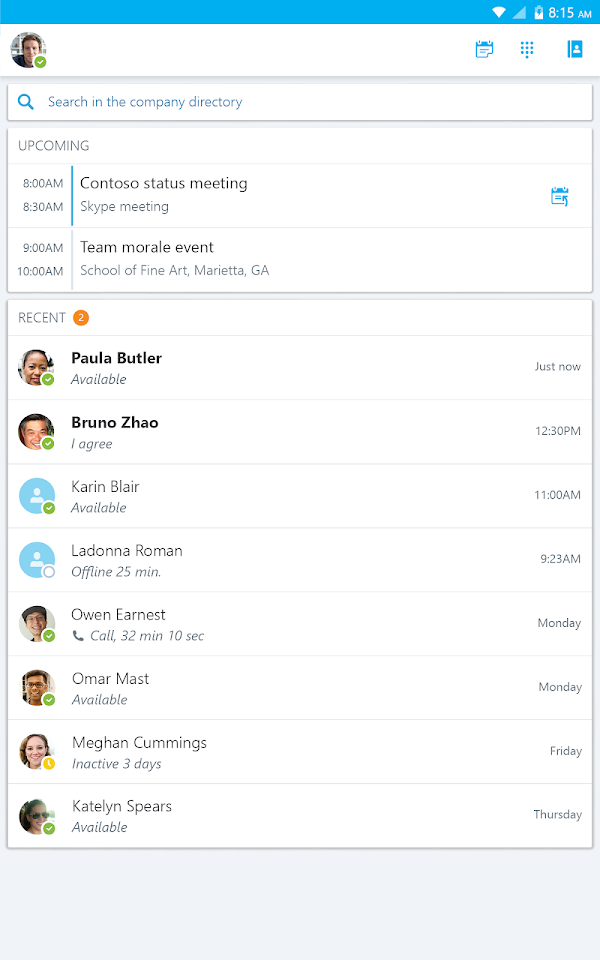 Skype for Business for Android Screenshots 9