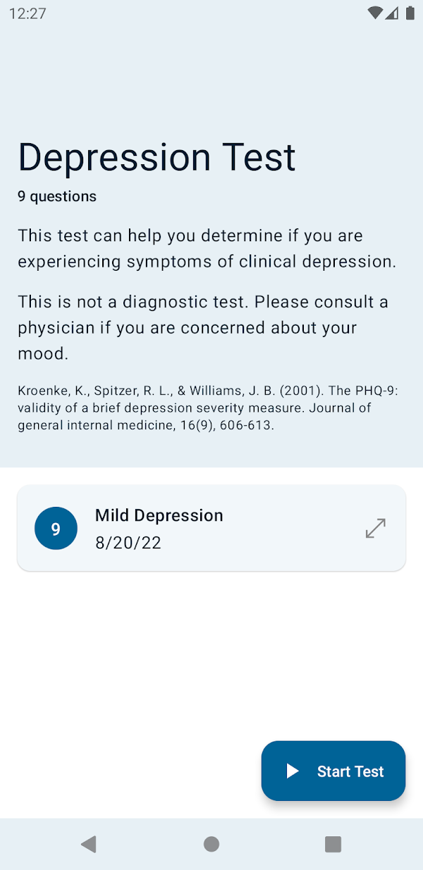 Depression Test Screenshots 1