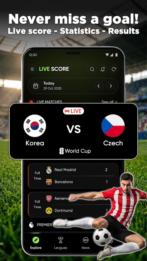 Live Scores: Football Match Screenshots 1
