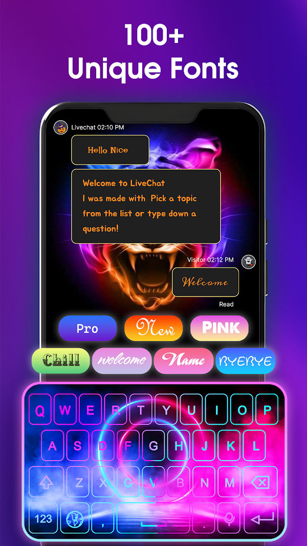 Neon LED Keyboard: RGB & Emoji Screenshots 4