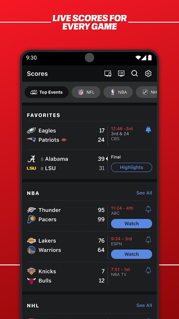 ESPN स्क्रीनशॉट 8