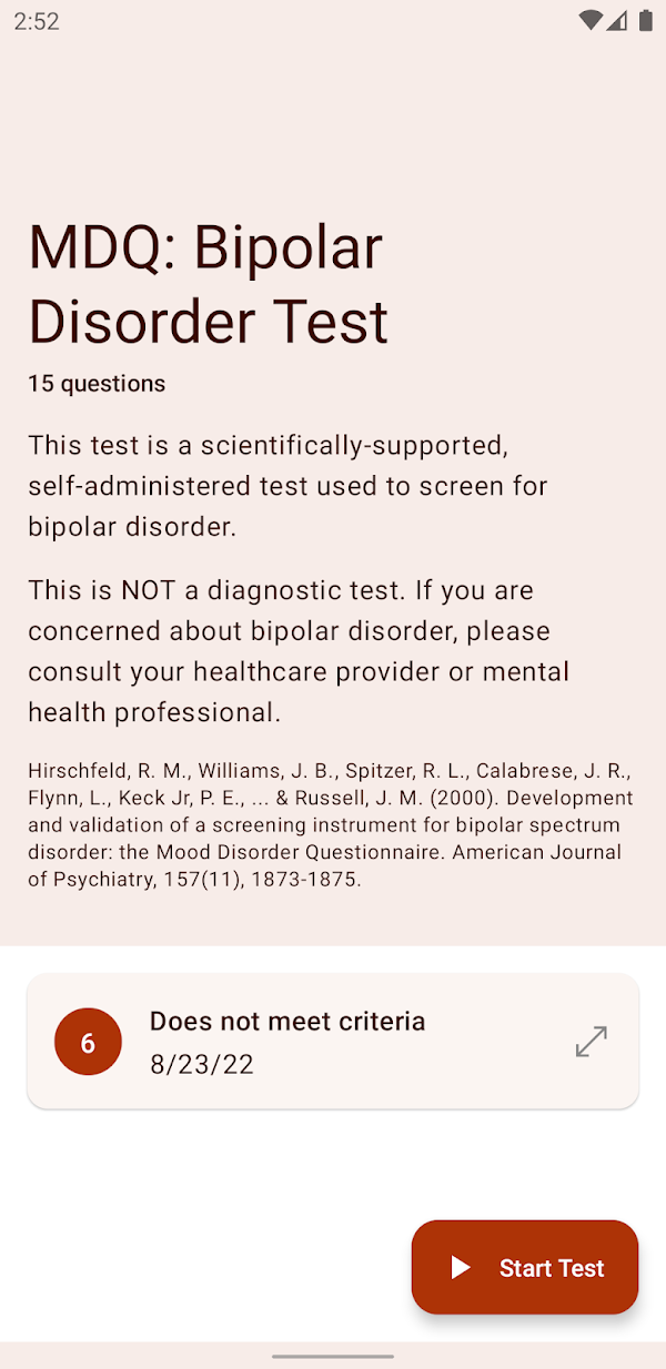 Bipolar Test Screenshots 1