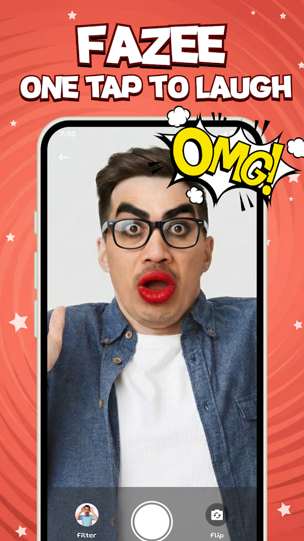 Fazee - Funny Face Filter スクリーンショット 1