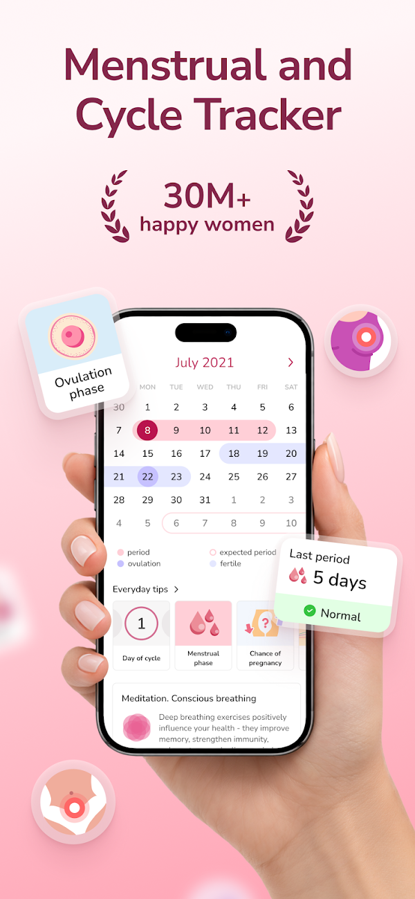 Period Tracker and Calendar Screenshots 1