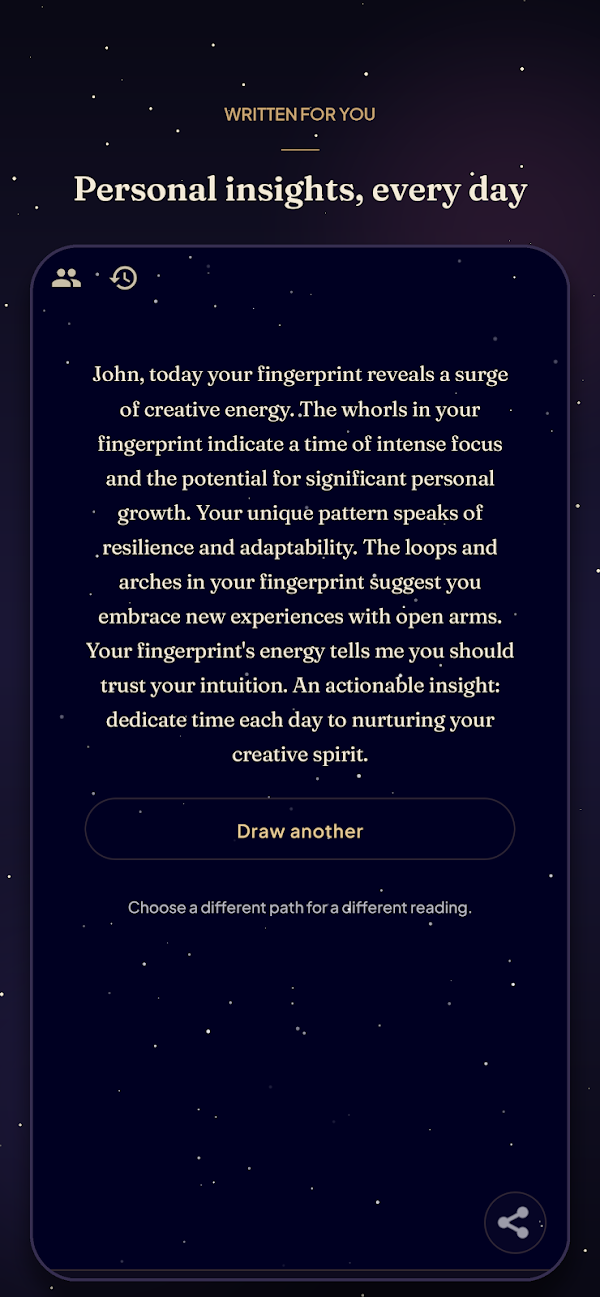 Fingerprint Tarot: Fortune App لقطات الشاشة 3