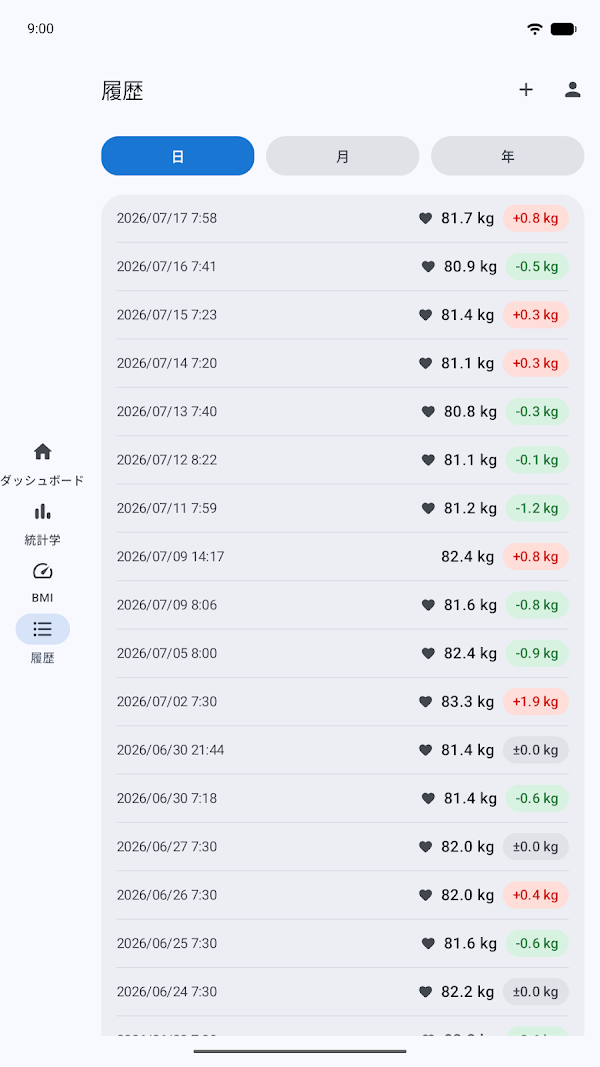 体重日記&BMI計算機 – WeightFit Screenshots 10