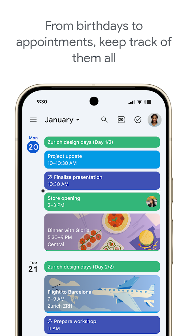 Google Calendar स्क्रीनशॉट 1