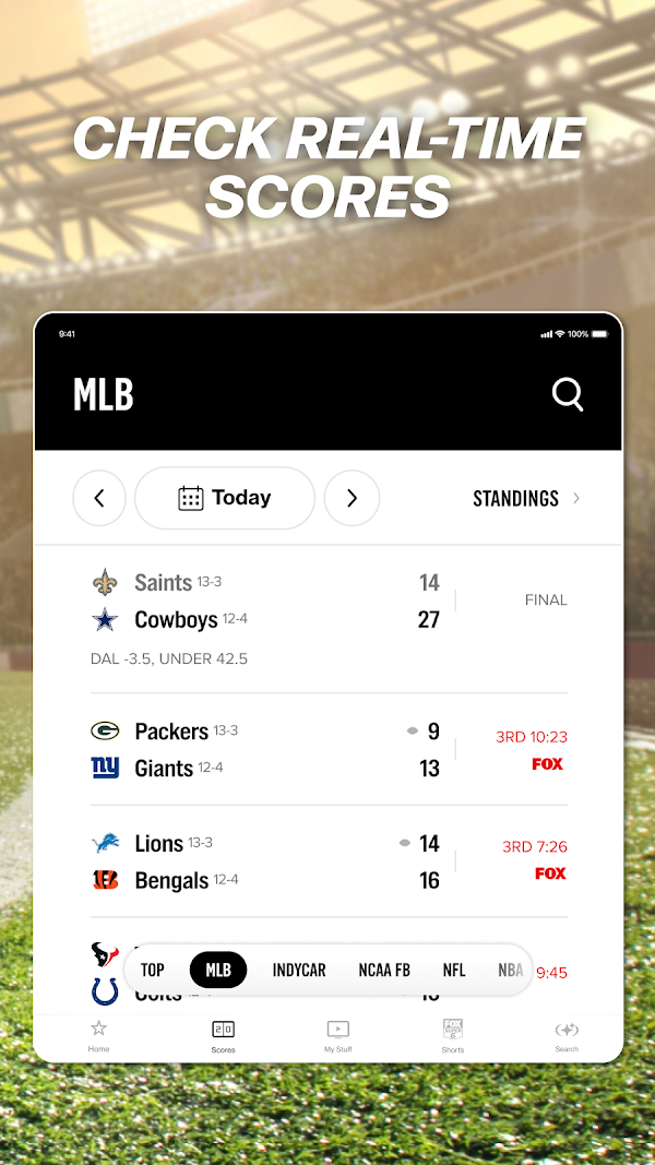 FOX Sports: Watch Live Games Capturas de tela 11