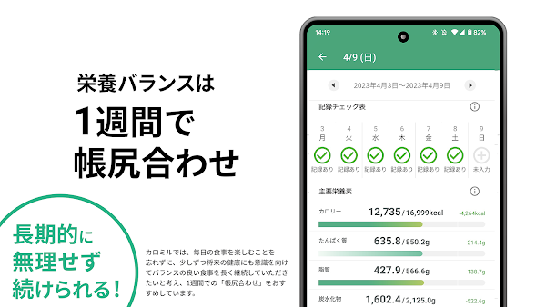 カロミル - PFC・カロリー計算・食事と体重記録 Screenshots 12