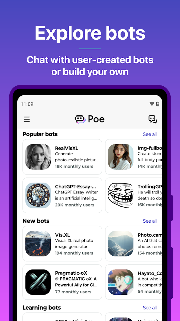 Poe - Fast AI Chat لقطات الشاشة 3