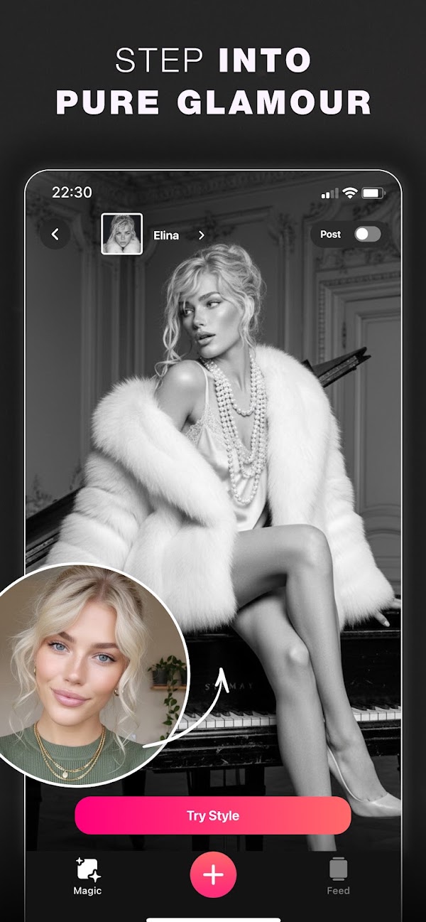 Glam AI: Video & Photo Editor Скриншоты 1