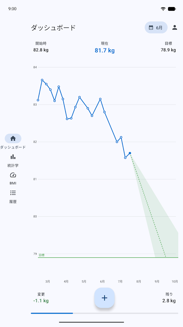 体重日記&BMI計算機 – WeightFit Screenshots 6