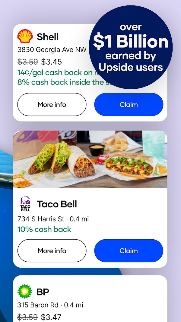 Upside: Gas & Food Cash Back Screenshots 2