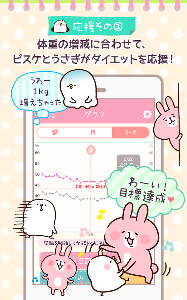 ゆるっとダイエット カナヘイの体重管理アプリ لقطات الشاشة 3