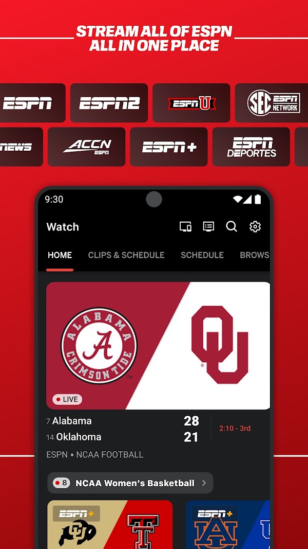 ESPN स्क्रीनशॉट 1