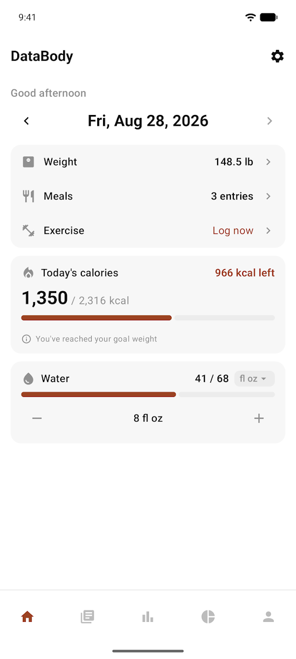 DataBody: Weight & Diet Log スクリーンショット 4
